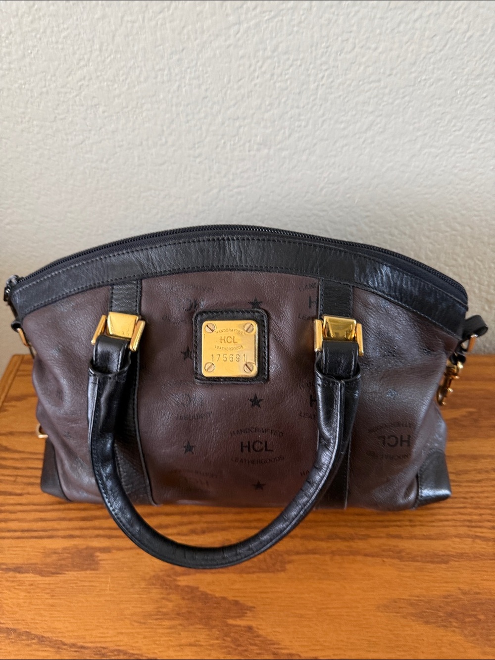 HCL Signature Leather Dome Satchel Bag